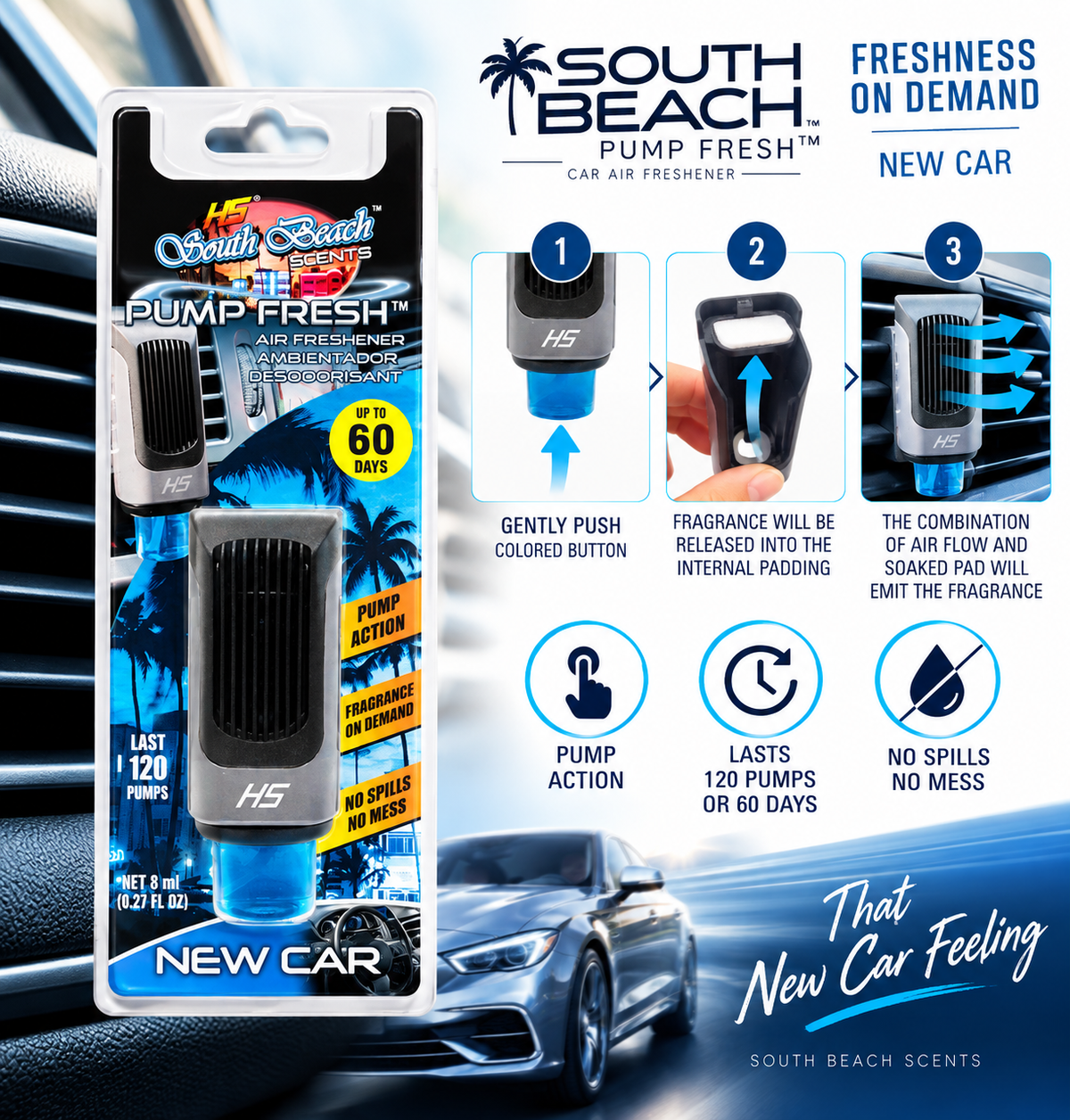 South Beach Pump Fresh – New Car Scent
